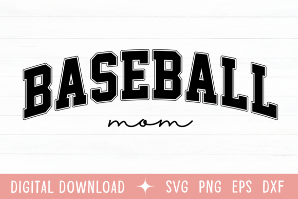 Baseball Mom Retro Varsity SVG