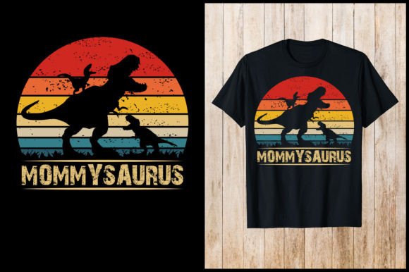 Mommysaurus Retro T-Rex Mom T-shirt
