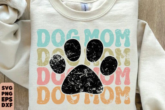 Retro Dog Mom PNG, Leopard Paw SVG