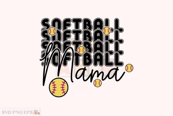 Retro Varsity Mom: Softball Mama SVG