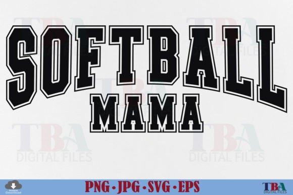 Softball Mama SVG, Sports Mom Gift PNG